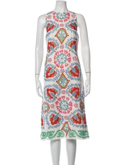 Pre-owned Sézane Linen Midi Length Dress W/ Tags In White