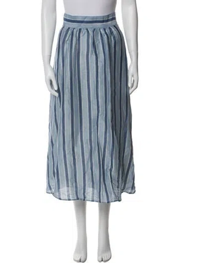 Pre-owned Sézane Linen Midi Length Skirt In Blue