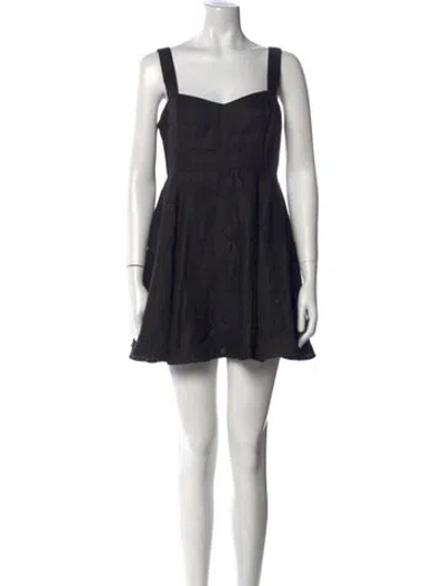 Pre-owned Sézane Linen Mini Dress In Black