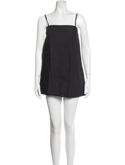 Pre-owned Sézane Linen Mini Dress In Black
