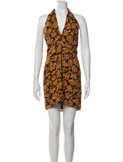 Pre-owned Sézane Linen Mini Dress In Brown