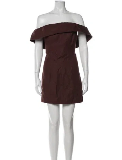 Pre-owned Sézane Linen Mini Dress In Burgundy