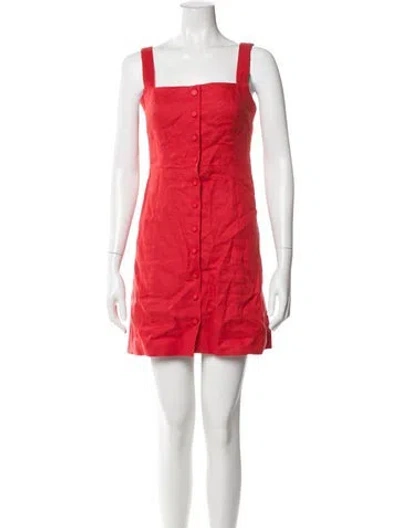 Pre-owned Sézane Linen Mini Dress In Red