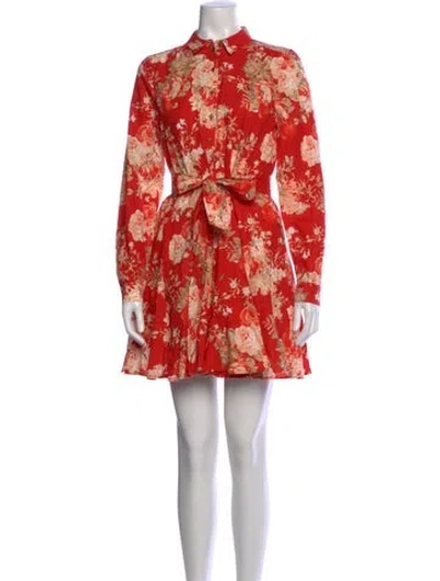 Pre-owned Sézane Linen Mini Dress In Red