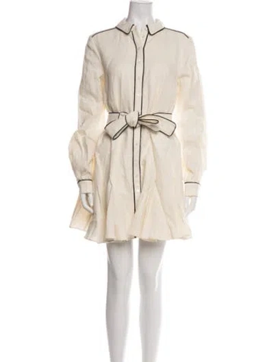Pre-owned Sézane Linen Mini Dress W/ Tags In Neutral