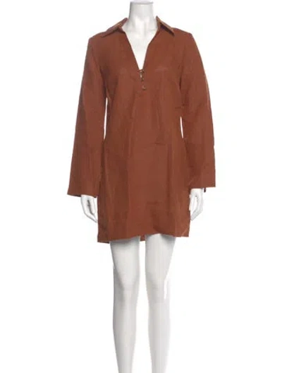 Pre-owned Sézane Linen Mini Dress W/ Tags In Orange