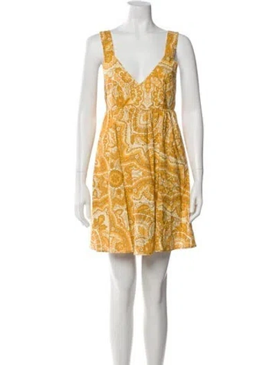 Pre-owned Sézane Linen Mini Dress W/ Tags In Yellow