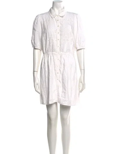 Pre-owned Sézane Linen Mini Dress In White