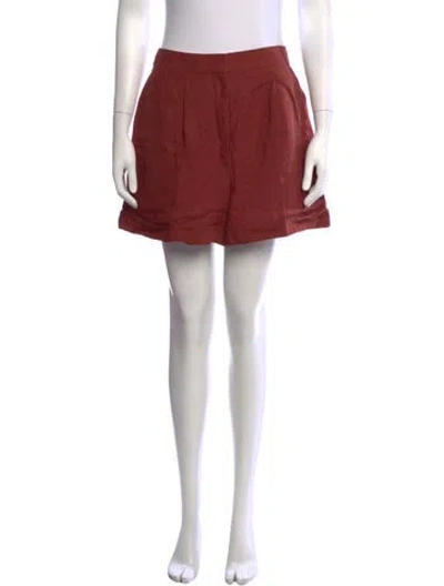 Pre-owned Sézane Linen Mini Shorts W/ Tags In Red