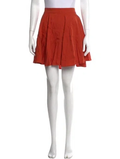 Pre-owned Sézane Linen Mini Skirt W/ Tags In Orange