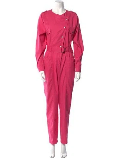 Pre-owned Sézane Linen Scoop Neck Jumpsuit W/ Tags In Pink