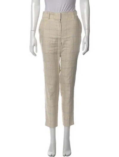 Pre-owned Sézane Linen Straight Leg Pants In Neutral