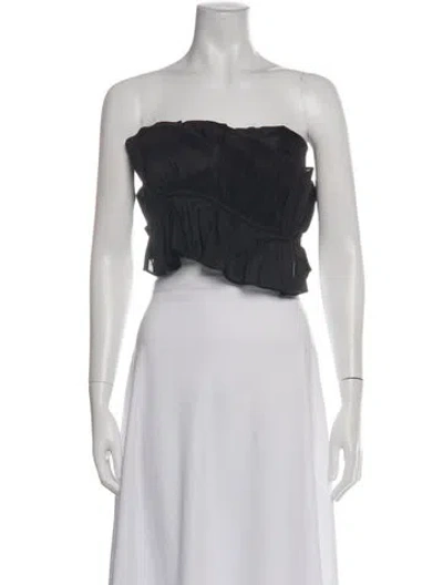 Pre-owned Sézane Linen Strapless Crop Top In Multi