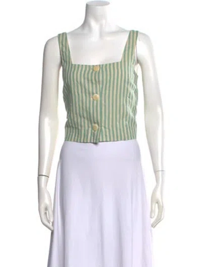 Pre-owned Sézane Linen Striped Top In Multi