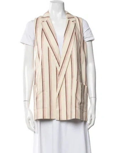 Pre-owned Sézane Linen Striped Vest In Neutrals