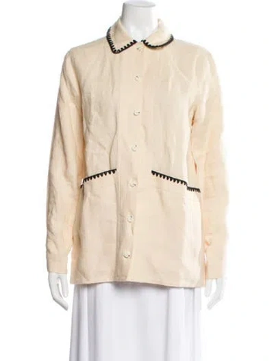 Pre-owned Sézane Linen Utility Jacket In Neutral