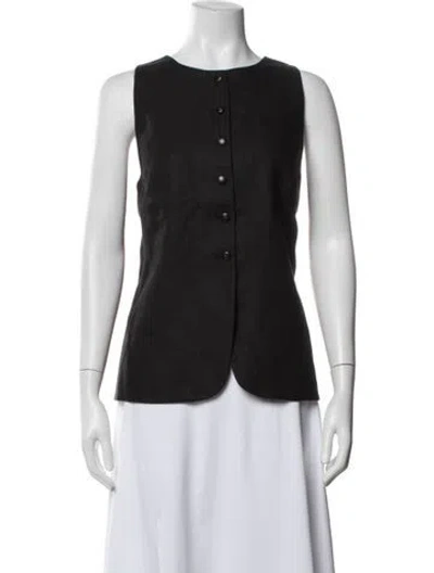 Pre-owned Sézane Linen Vest In Black