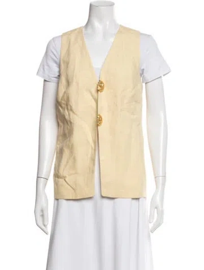 Pre-owned Sézane Linen Vest In Yellow