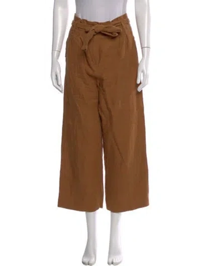 Pre-owned Sézane Linen Wide Leg Pants In Brown