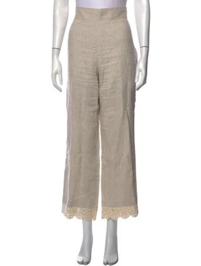 Pre-owned Sézane Linen Wide Leg Pants In Grey