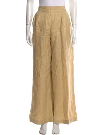 Pre-owned Sézane Linen Wide Leg Pants In Neutrals