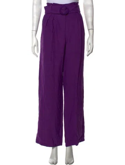 Pre-owned Sézane Linen Wide Leg Pants W/ Tags In Purple