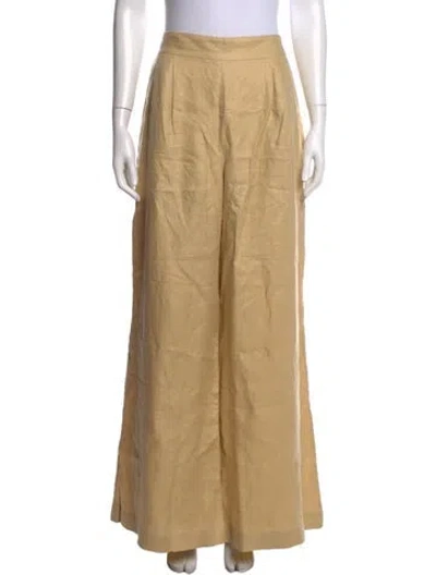 Pre-owned Sézane Linen Wide Leg Pants W/ Tags In Yellow
