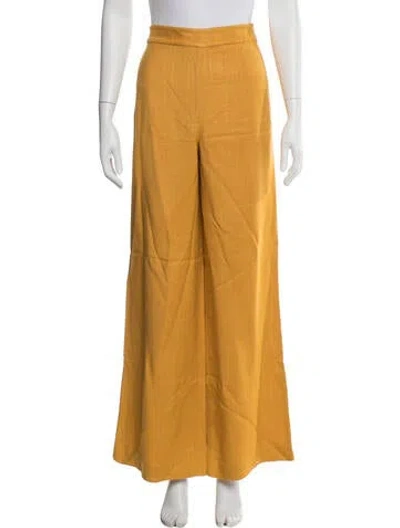 Pre-owned Sézane Linen Wide Leg Pants W/ Tags In Yellow