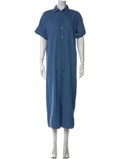 Pre-owned Sézane Long Dress In Blue