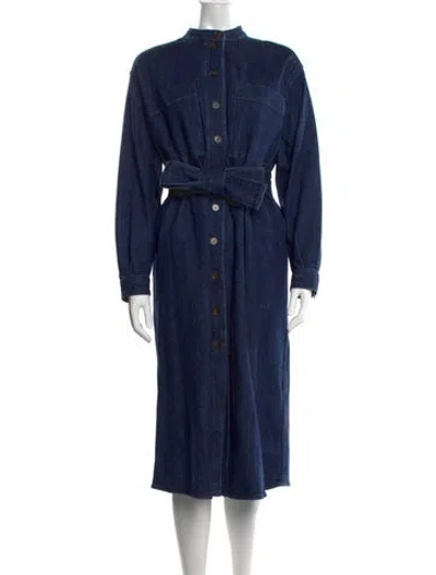 Pre-owned Sézane Long Dress In Blue