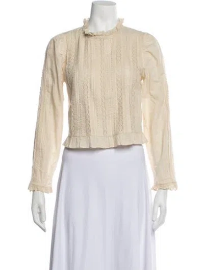 Pre-owned Sézane Long Sleeve Blouse In Blue