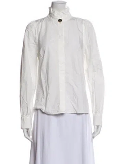 Pre-owned Sézane Long Sleeve Blouse In Neutral