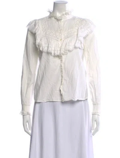 Pre-owned Sézane Long Sleeve Blouse In Neutral