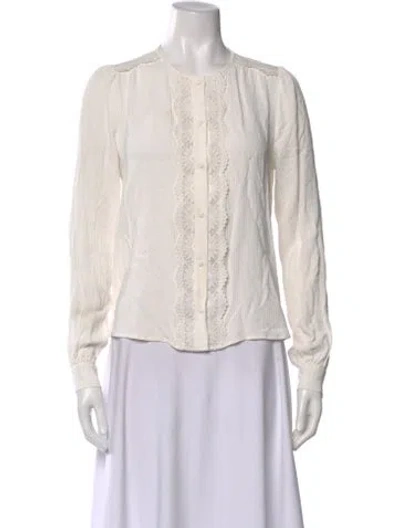 Pre-owned Sézane Long Sleeve Blouse In Neutral