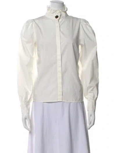 Pre-owned Sézane Long Sleeve Blouse In Neutral