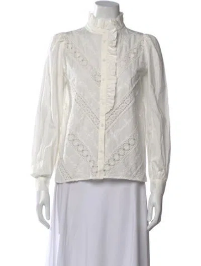 Pre-owned Sézane Long Sleeve Blouse In Neutral