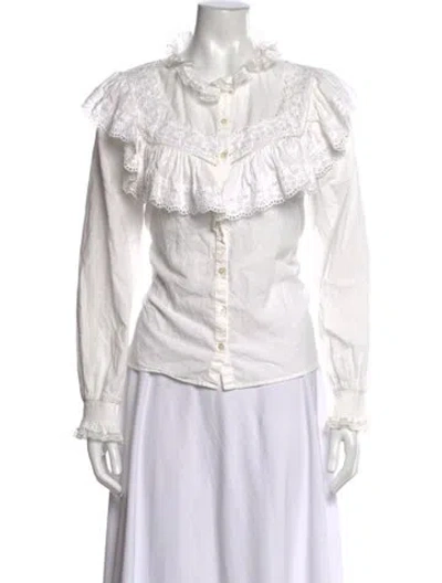 Pre-owned Sézane Long Sleeve Blouse In Neutrals