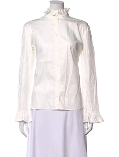 Pre-owned Sézane Long Sleeve Blouse In Neutrals