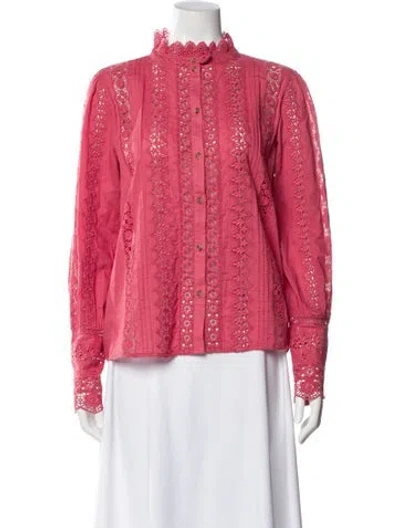 Pre-owned Sézane Long Sleeve Blouse In Pink