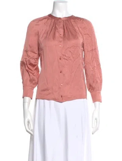 Pre-owned Sézane Long Sleeve Blouse In Pink