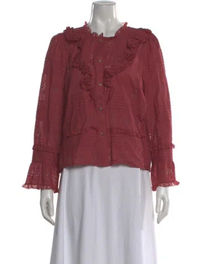 Pre-owned Sézane Long Sleeve Blouse In Pink