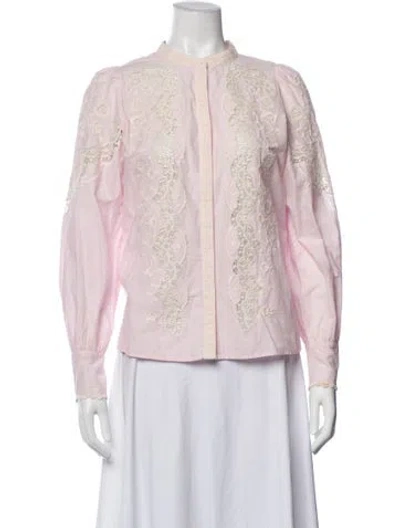 Pre-owned Sézane Long Sleeve Blouse In Pink