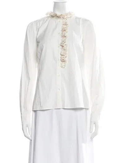Pre-owned Sézane Long Sleeve Blouse W/ Tags In White