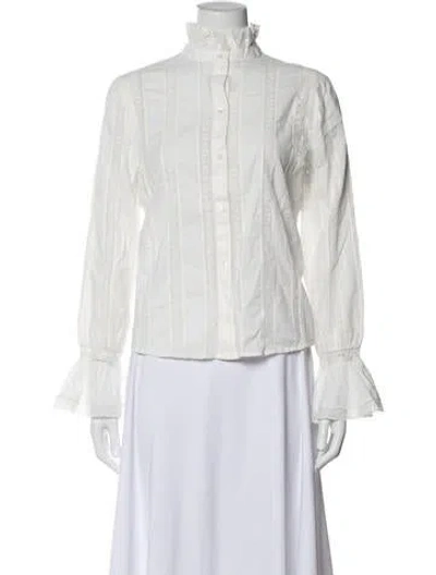Pre-owned Sézane Long Sleeve Blouse W/ Tags In White
