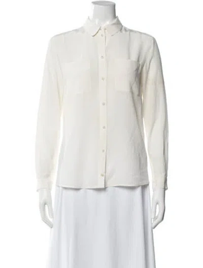 Pre-owned Sézane Long Sleeve Blouse In White