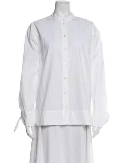 Pre-owned Sézane Long Sleeve Blouse In White