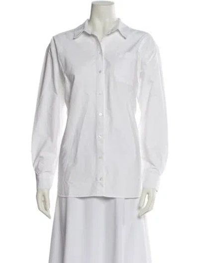 Pre-owned Sézane Long Sleeve Button-up Top In Neutral