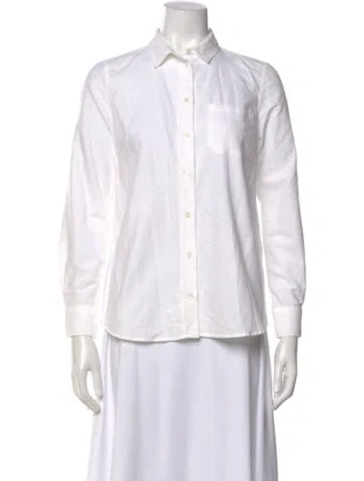 Pre-owned Sézane Long Sleeve Button-up Top In Neutral