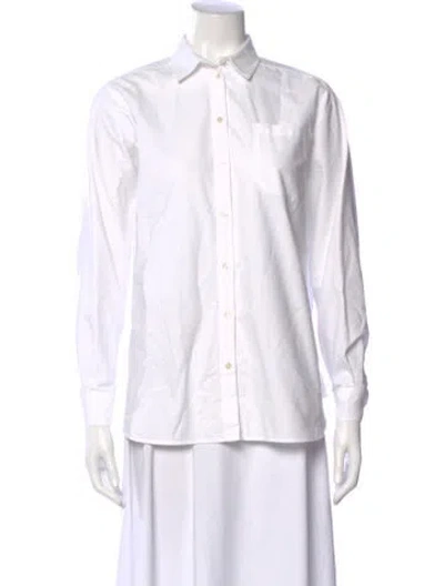 Pre-owned Sézane Long Sleeve Button-up Top In Neutral