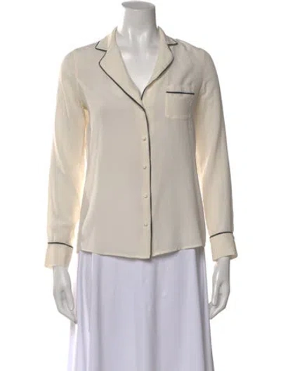 Pre-owned Sézane Long Sleeve Button-up Top In Neutral